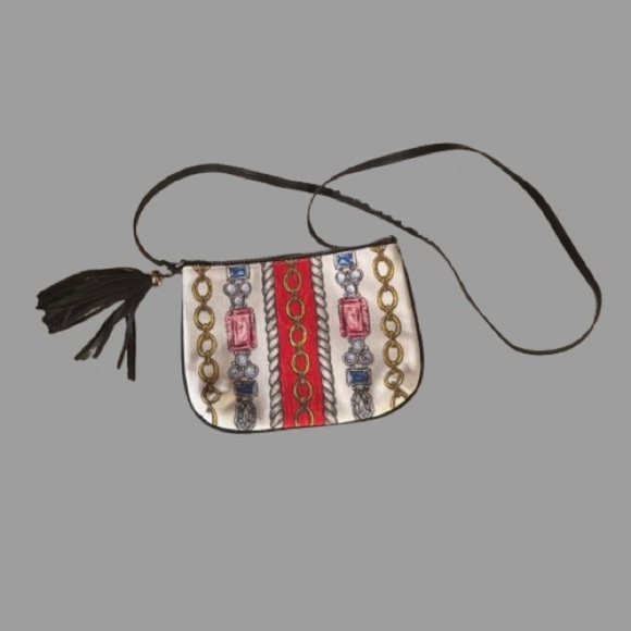 Brighton TC Love Crossbody Bag Floral Tassel Charm Designer Purse NWOT - Picture 2 of 4